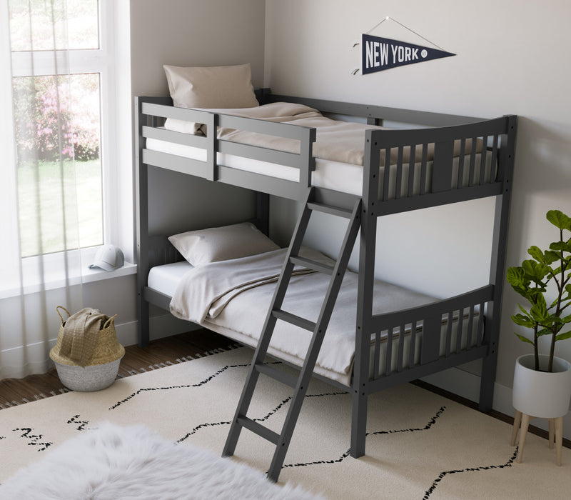 Storkcraft Caribou Twin over Twin Bunk Bed - Gray