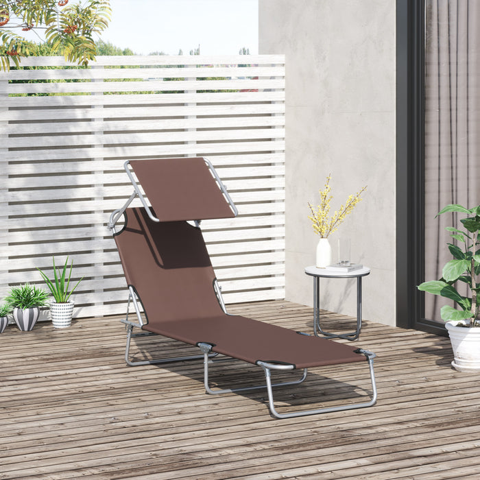Outsunny Outdoor Lounge Chair Brown