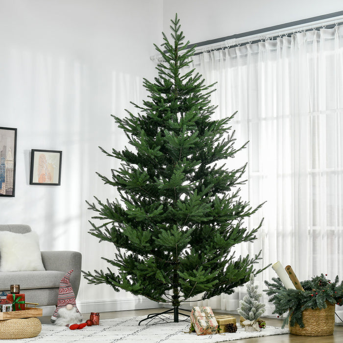 HOMCOM 9' Artificial Christmas Tree with Hinge Design Green