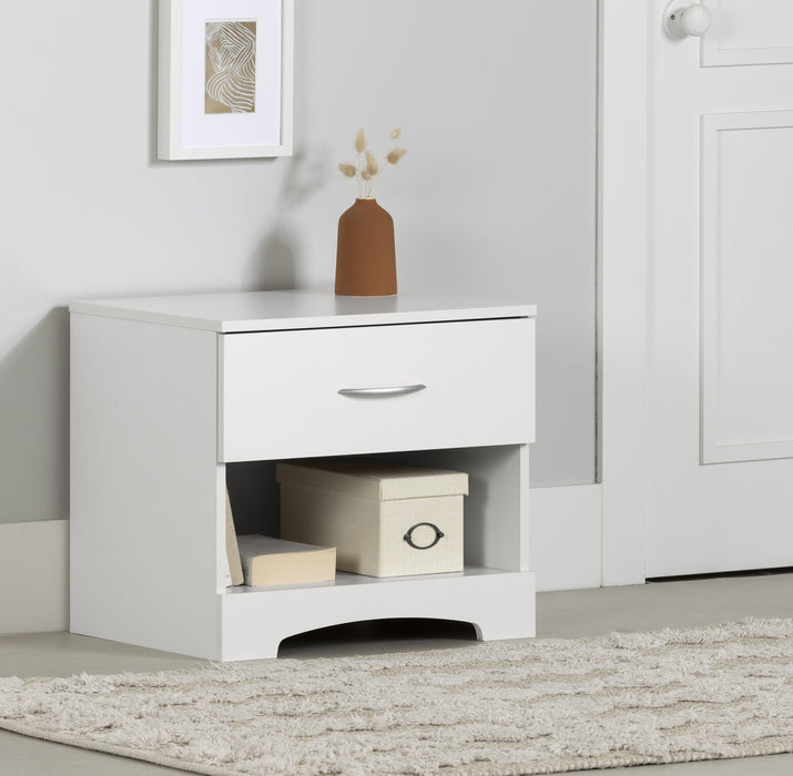 Step One 1-drawer Nightstand - End Table With Storage - Pure White 