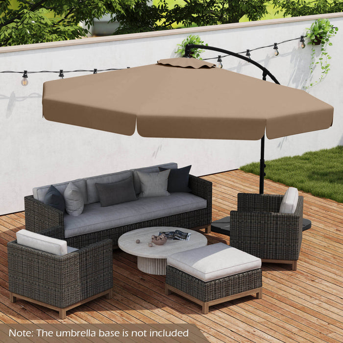 Costway 10 FT Offset Hanging Umbrella Patio Cantilever Umbrella with Cover Brown