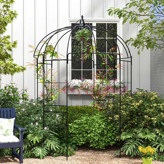 Outsunny Birdcage Shape Garden Arbour, Pergola Pavilion For Climbing Plants
