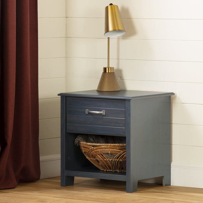 Ulysses 1-drawer Nightstand - End Table With Storage - Blueberry 