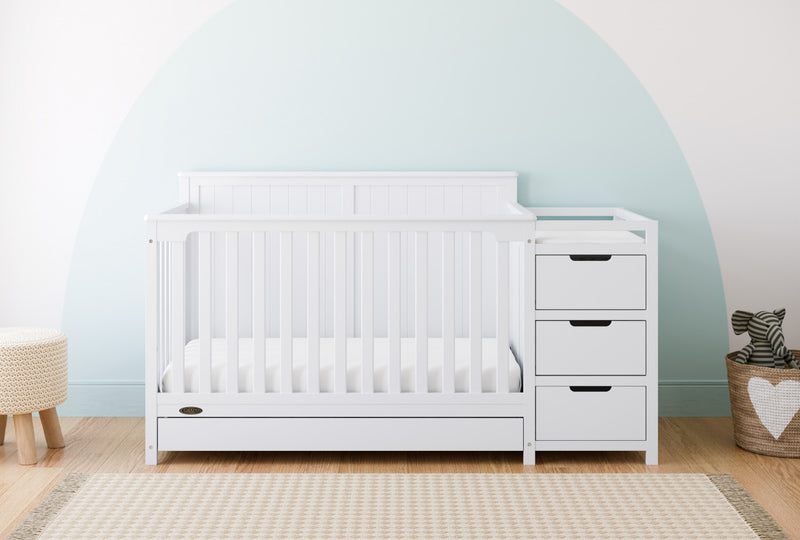 Graco Hadley 5-in-1 Convertible Crib and Changer with Drawer - White