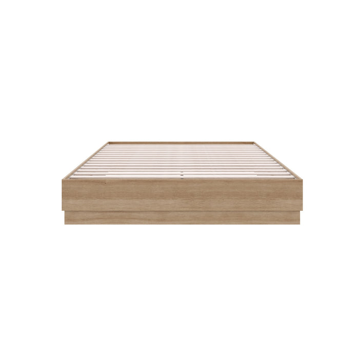 Nordika Milano Platform Full Bed - Brown Oak