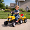 Qaba 2 in 1 Kids Ride On Tractor, 6V Electric Vehicle with Detachable Trailer, Battery Powered Toddlers Driving Toy with Music, Horn, Lights for Ages 1-3 Years, Yellow