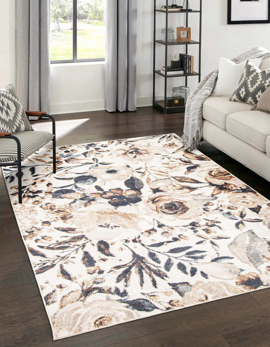 Rosette Ivory Area Rug - 5'0\" X 8'0\"  
