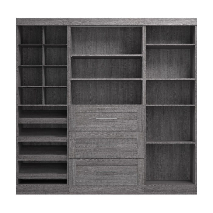 Bestar Pur 86 W Closet Organizer System - Bark Grey