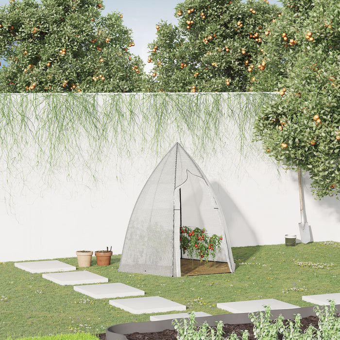 Outsunny 63\" X 54\" X 71\" Greenhouse Portable Hot House For Plants With Zipper Door And Mesh Window For Outdoor, Garden, Patio, White