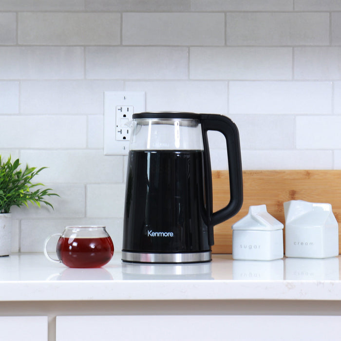 Kenmore Double Wall Glass Digital Touch Screen 1.7 L Kettle Black - KKTKDB 1.7 L