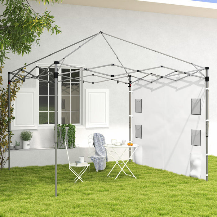 Outsunny Sidewall For 10x10ft Pop Up Canopies, 1 Pack Sidewall Only, White
