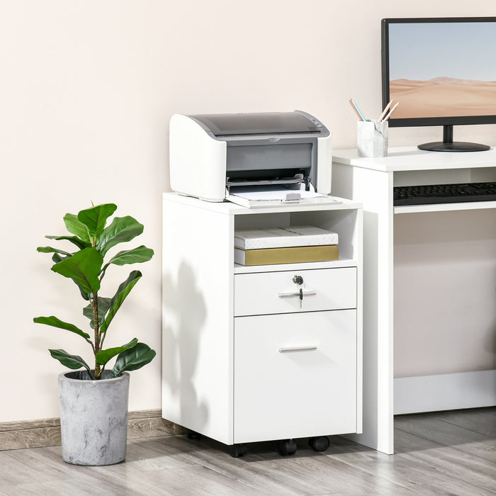 Vinsetto File Cabinet With Lock And Hanging Rail