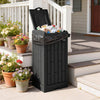 Outsunny 29 Gallon Outdoor Garbage Bin with Dual Lid and Side Holder, Waterproof Plastic Garbage Can with Drip Tray, Outdoor Waste Trash Can for Patio, Backyard, Garden, Black