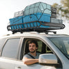 Soozier Roof Rack Cargo Carrier Basket, 150LBS Heavy Duty Roof Basket, 46" x 36" x 4.5" Rooftop Cargo Carrier for SUV, Truck, Car, Top Luggage Storage Holder for Travel, Camping