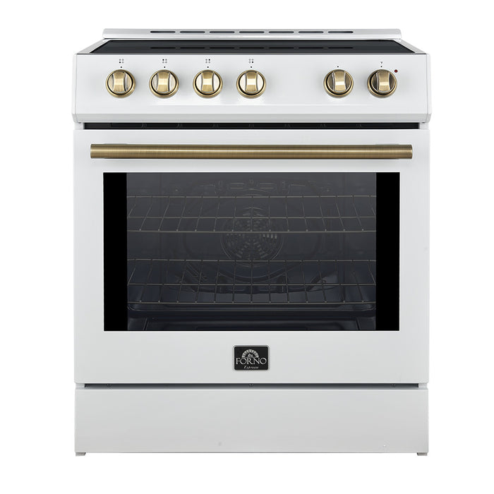 Forno Leonardo Espresso 30\" Slide-In Induction Range, White -FFSIN0982-30WHT