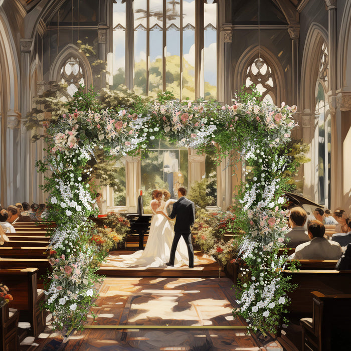Outsunny 6.6ft X 6.6ft Gold Wedding Arch Backdrop Stand For Birthday Party