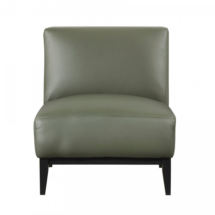 Murdock Accent Chair Green Leather