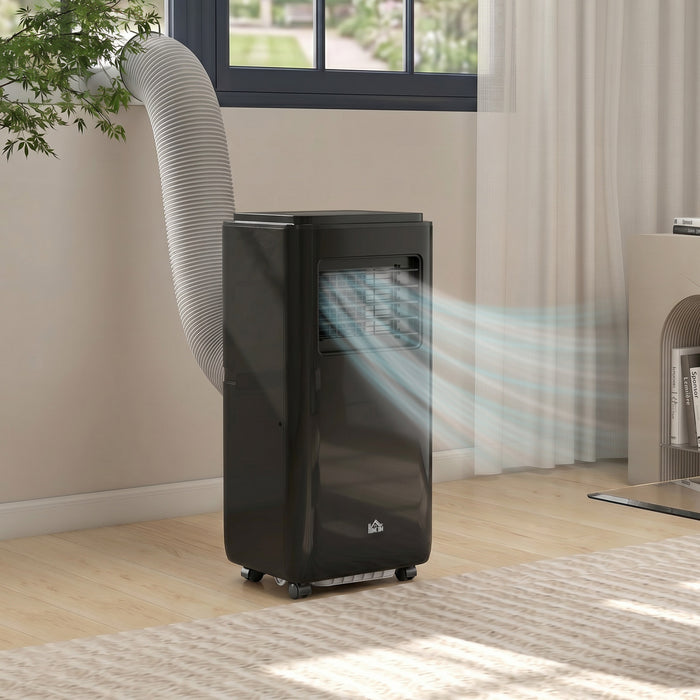 HOMCOM 10,000 BTU Portable Air Conditioner for 440 sqft room, Timer, Black