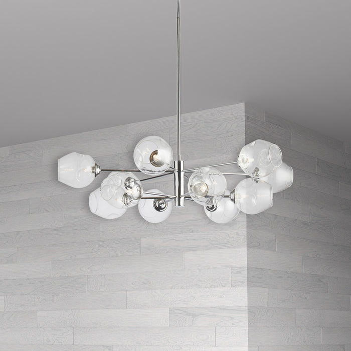 Dainolite Abii 12 Light Chandelier Polished Chrome Finish Clear Glass Lamp