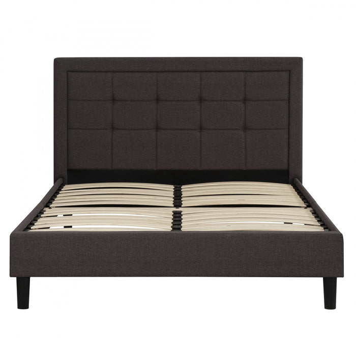 Linden Upholstered Platform Bed with Tufted Headboard - King