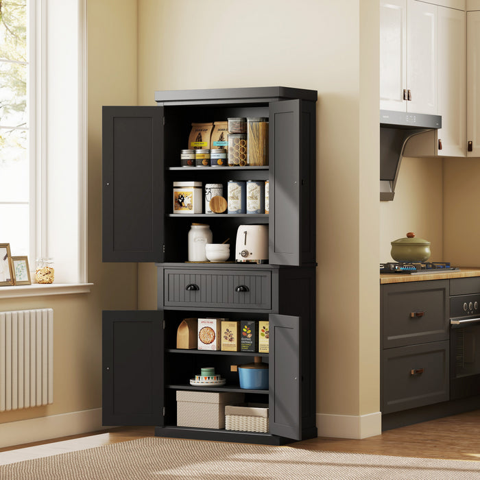HOMCOM 72\" Kitchen Pantry, Freestanding Storage Cabinet with Drawer, Doors