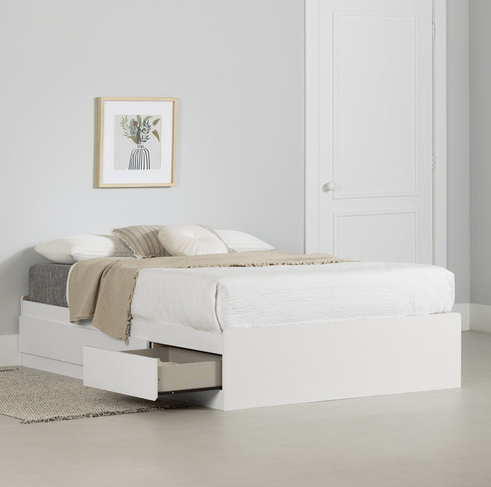 Step One Mates Bed With 3 Drawers - Pure White