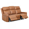 Bellamy 78 in. Leather Match Power Reclining Sofa with Adjustable Headrest and USB - Cognac | Sofa inclinable electrique Bellamy de 78 po en cuir assorti avec appuie-tete ajustable et USB - Cognac