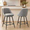 HOMCOM Swivel Bar Stools Set of 2 26" Counter Height Barstools, Dark Grey
