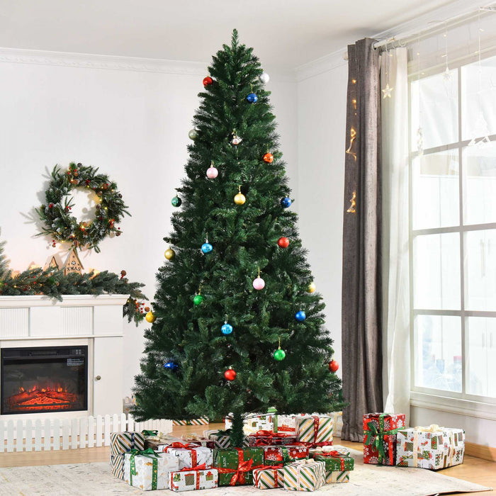Homcom 8ft Artificial Christmas Tree With 1499 Branch Tips