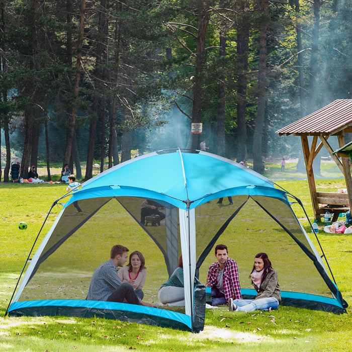 Outsunny Screen House, 8 Person Camping Tent, Dome Tent With Carry Bag And 4 Mesh Walls For Hiking, Easy Set Up