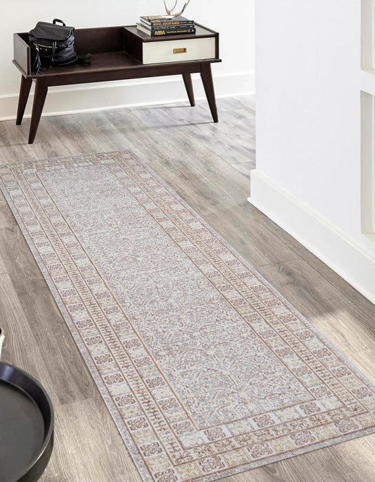 Valeria Traditional 2'7\" x 8'0\" Runner Rug in Grey Indoor Area Rug