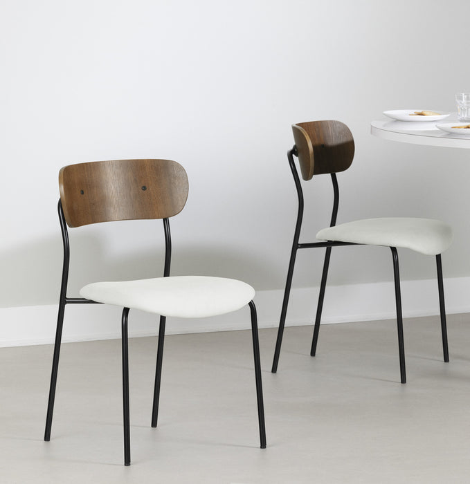 Hype Cream Brown Dining Chair - Set of 2