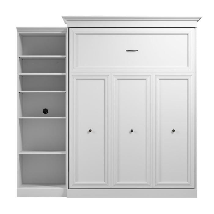 Bestar Versatile Queen Murphy Bed with Closet Organizer (92 W) - White