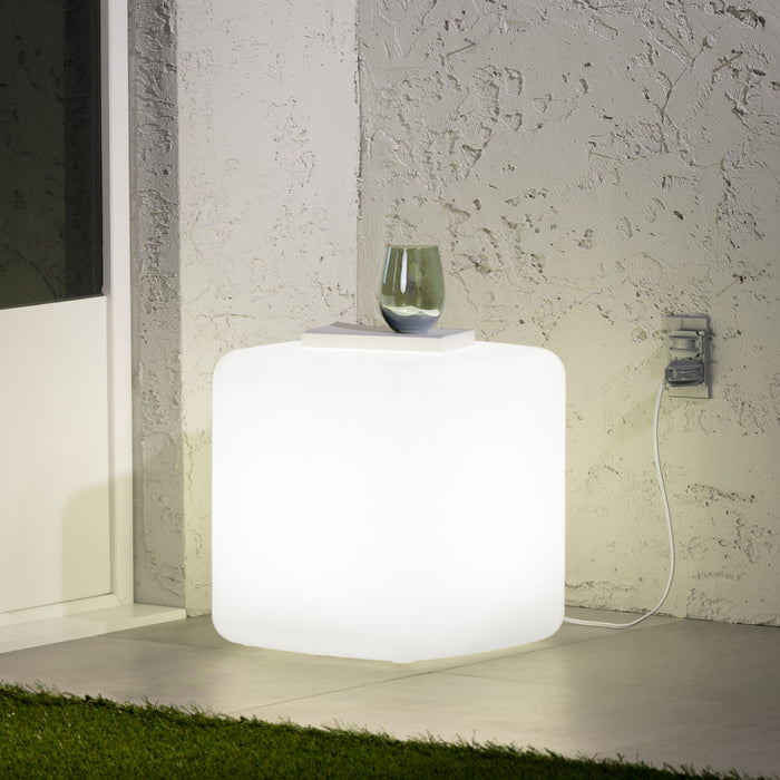 Dalya Lighted Side Table White - South Shore Coffee Table
