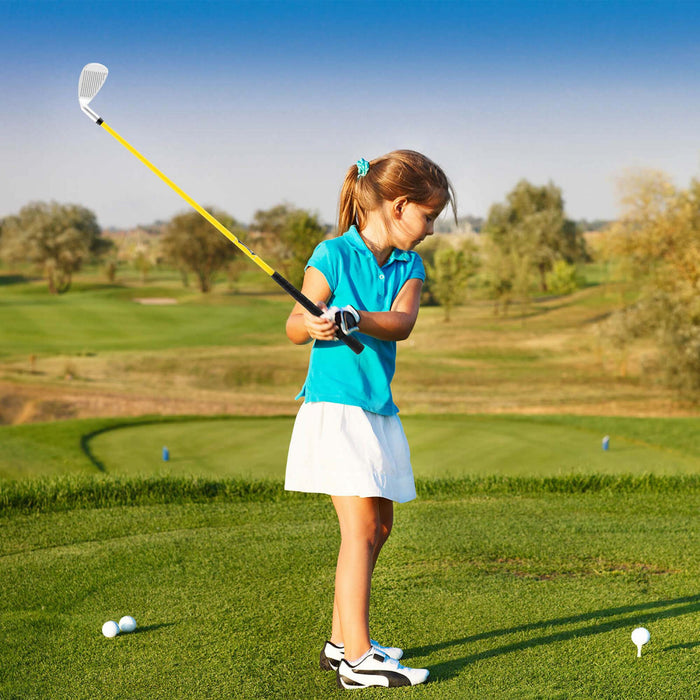 Ultimate Junior #7 Iron For Kids With Fiberglass Shaft & Headcover Junior Practice Golf Club Yellow