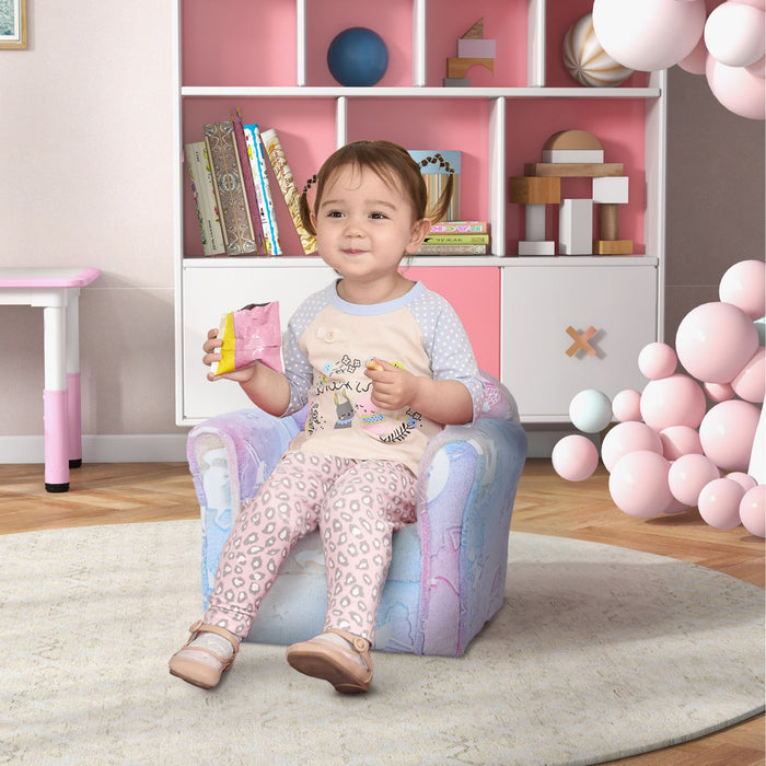 Qaba Toddler Chair, Kids Chair With Luminous Fairy Design, Wooden Frame, Kids Sofa For 18-36 Months, Multicolour