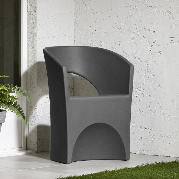 Dalya Patio Chair Dark Gray - South Shore Patio Dining Chair