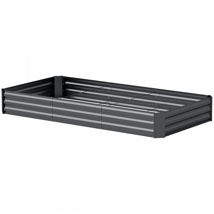 Outsunny Galvanized Planter Box, 8' x 4' x 1' Metal Garden Bed