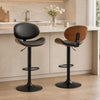HOMCOM Bar Stools Set of 2 with Curved Back and Footrest