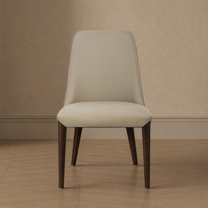 Belmont Contemporary Wood Upholstered Side Chair in Taupe - Set of 2