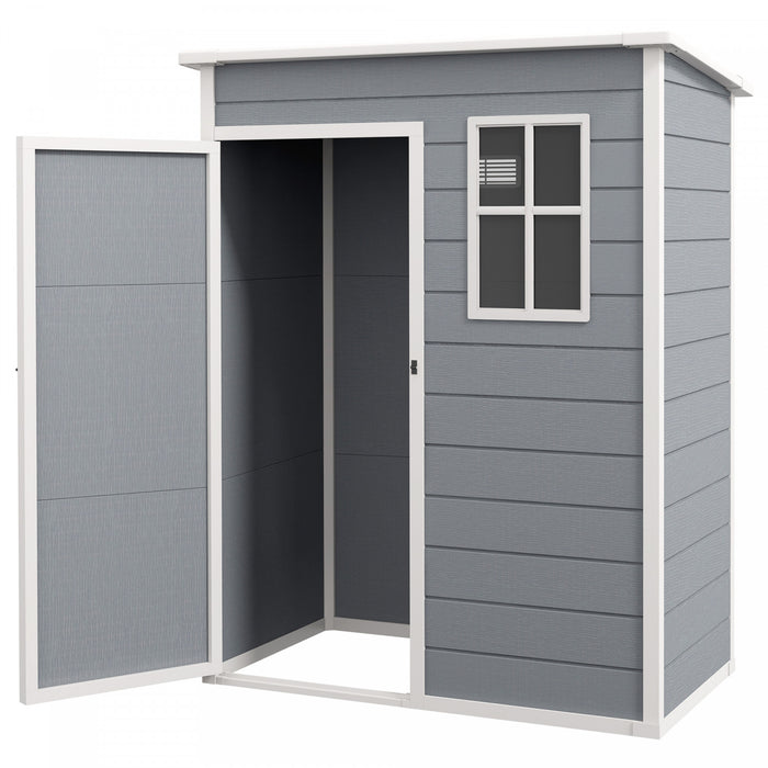 Outsunny 5 X 3ft Outdoor Storage Garden Shed With Lockable Door, Grey