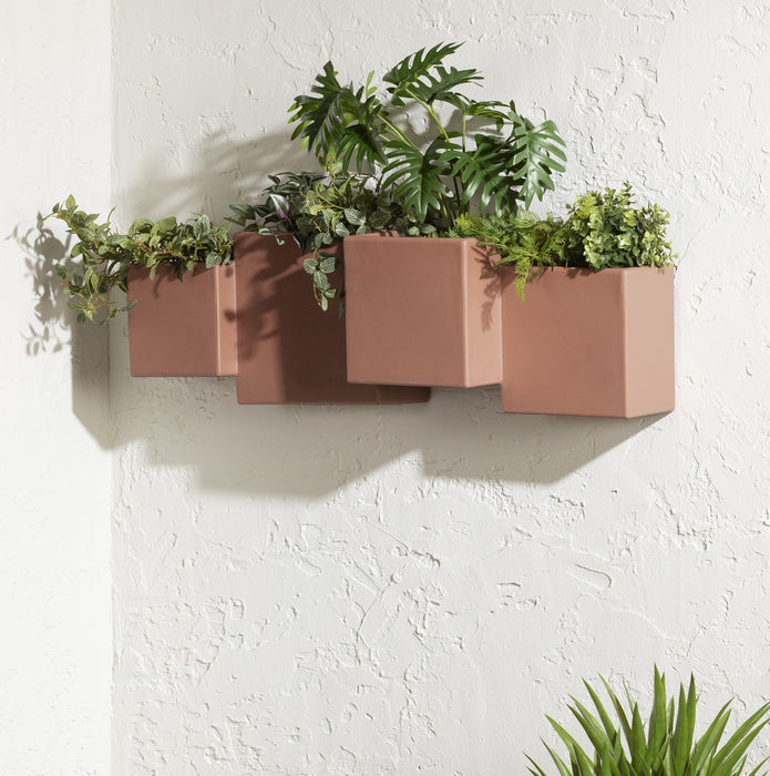 Dalya 2-Piece Outdoor Wall Planter - Burnt Orange