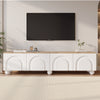 Nathan TV Stand with 4 Doors Large Storage,White | Nathan meuble TV – meuble avec 4 portes et grand espace de rangement, blanc