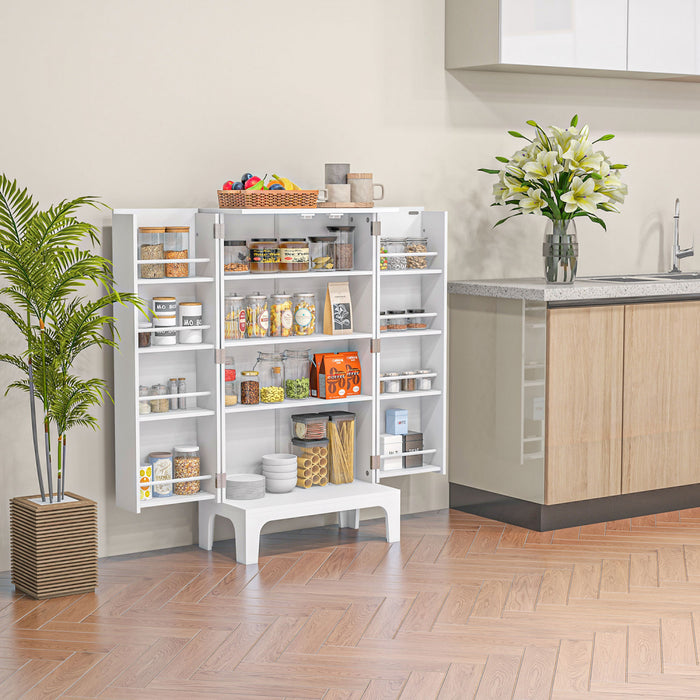 HOMCOM Kitchen Pantry Storage Cabinet w/ 4-tier Shelving, 8 Spice Racks