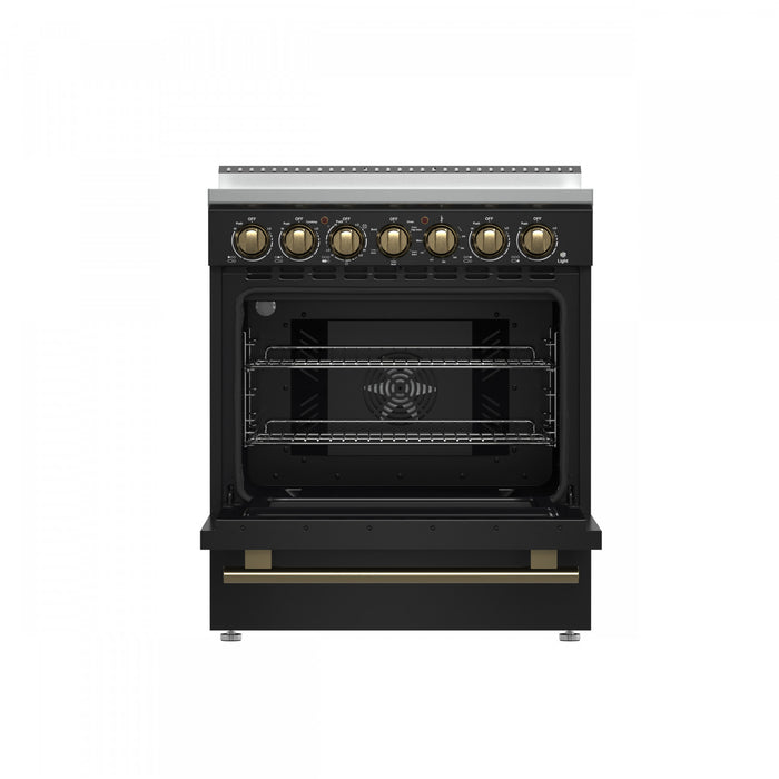 Forno Paolo 30\" Black Electric Range, 4.38 CU.FT. - FFSEL6011-30BLK