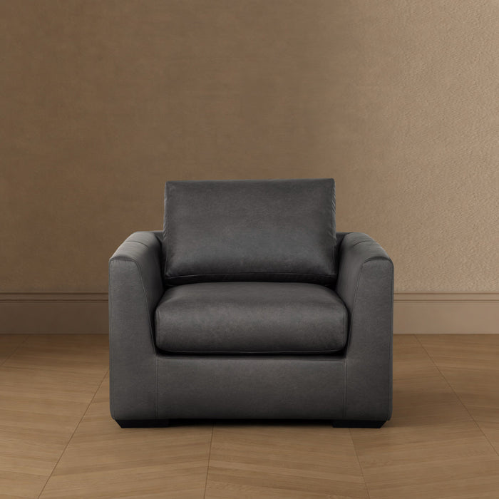 Cleo Contemporary Upholstered Accent Chair in Pewter