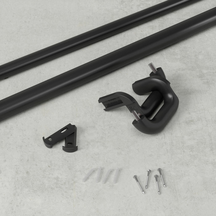 Umbra Twilight Matte Black Expandable Blackout 3/4\" Curtain Rod - 66\"-144\" 