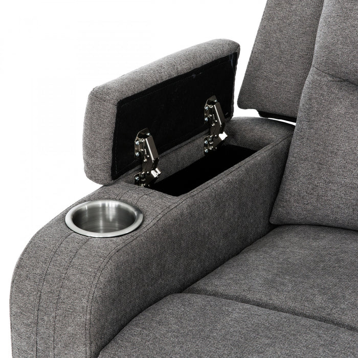 Preston 75 in. Upholstered Power Reclining Sofa - Grey