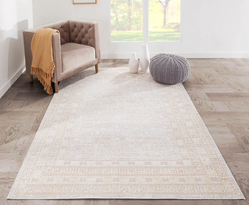 Valeria Traditional 9'3\" x 11'10\" Area Rug in Grey Indoor Area Rug
