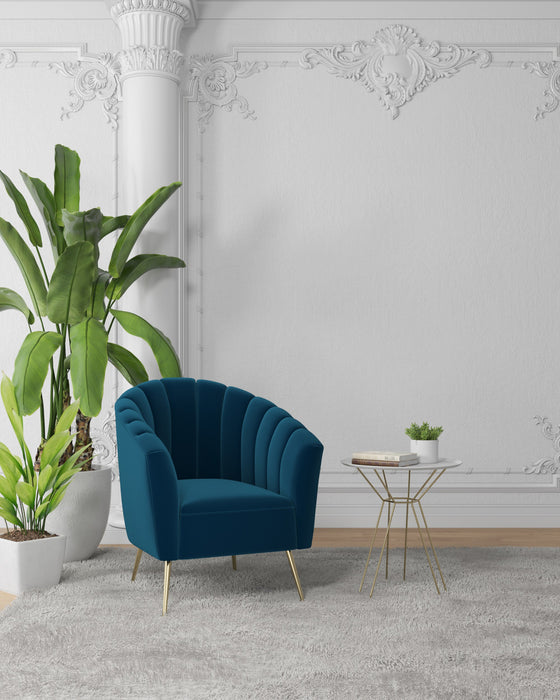 Rosemont Mid-Century Modern Velvet Accent Armchair in Blue - Set of 2